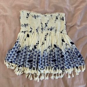 Poupette St. Barth blue and white mini skirt